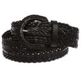 thumbnail image 2 of Women's 2" Wide Braided Woven Round Leather Belt, 2 of 3
