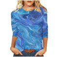 thumbnail image 2 of Cavosen Womens Tops 3/4 Length Sleeve Crew Neck Gradient Sparkly Glitter Shiny Print Shirts Loose T-Shirts Dressy Fashion Pullover Blouse Flowy Workout Tees Summer Vacation M, 2 of 5