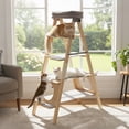 thumbnail image 4 of Gymax Modern Wooden Cat Tree Foldable Cat Climbing Furniture w/ Ladder Design Natural, 4 of 10