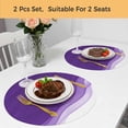 thumbnail image 5 of Purple Waves Round 15 Inch Placemats Set of 2, Ombre Abstract Art Gradient Modern HeatResistant Non Slip Place Mats for Dining Table, Wipeable Braided Kitchen Table Mats for Housewarming, 5 of 9