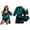 Emerald Green, variant on Women's 4 Piece Lace Satin Pajama Lingerie Set w/Bra, Panties, Robe, Shorts (Emerald Green, Extra Large)