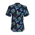 thumbnail image 3 of Uemuo Blue Butterfly Printed Women's Classic V-Neck T-Shirt - Soft, Breathable, Moisture-Wicking, Perfect for Casual, Office, Travel, and Everyday Wear-XX-Large, 3 of 5