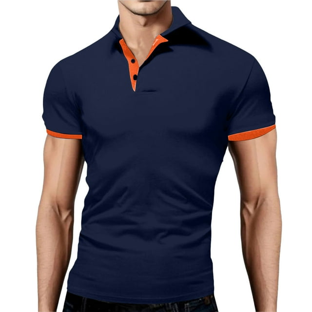 BOBOGOJP Polos en Tricot pour Hommes à Manches Courtes Polo Classique Core (Bleu,8TG)