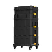 4 Tier Heavy Duty Rolling Tool Box, Stackable Modular Tool Storage Organizer System with Drawers for Garage Workshop