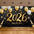 thumbnail image 5 of Golden Numbers 2026 New Year Banner Colorful Balloons Happy New Year Display Star Decorations Firework Design New Year Backdrop for New Year Eve 2026 Celebration New Year Party, 5 of 8
