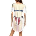 thumbnail image 4 of Robes pour Femmes 2024 Été Surdimensionné Chemise de Bikini Couverture Manches Courtes Mignon Imprimé de Bikini Couverture Ample Robe t-Shirt 50 % de Rabais!, 4 of 4