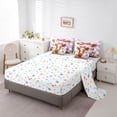 thumbnail image 3 of jejeloiu Rustic Highland Cow 7-Piece Bedding Comforter Set For Kids,Purple Check Colorful Flower Butterfly Print King Bedding Sets For Girls,Reversible, 3 of 7