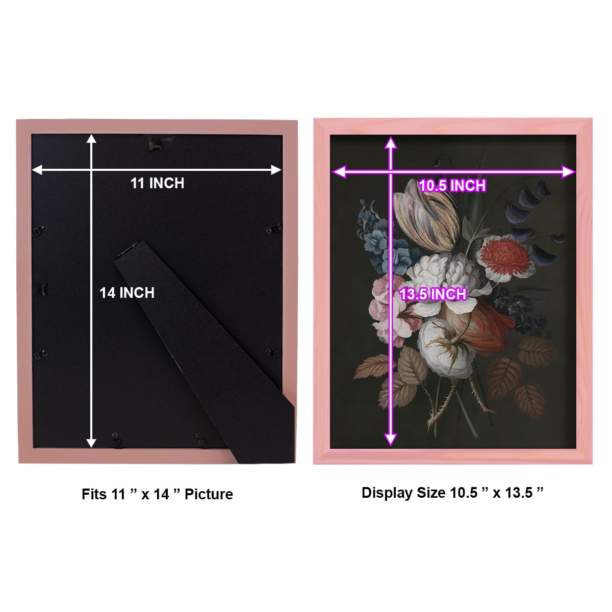 Dramatic Bouquet I -Framed Print w/glass-Sunset Pink