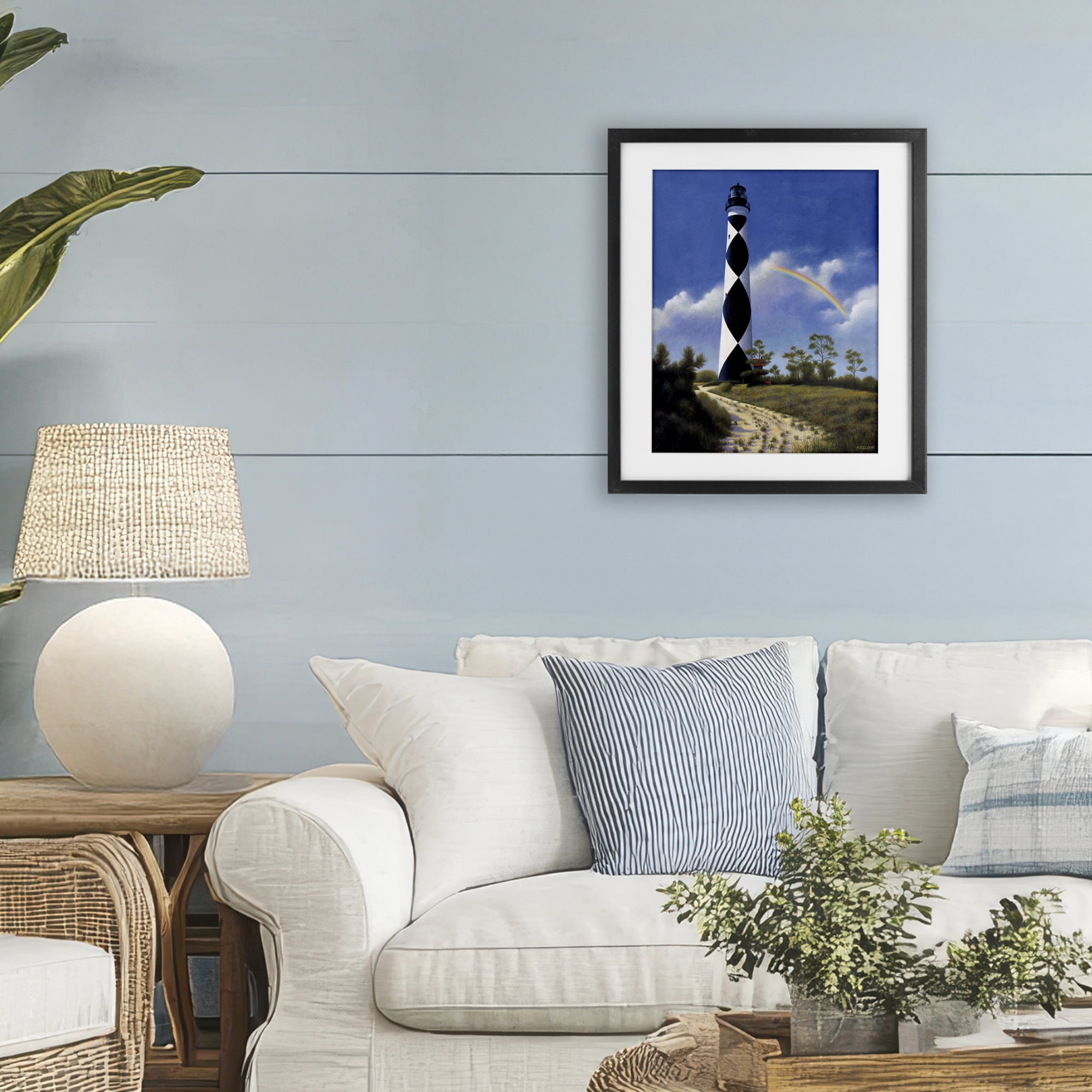 North Carolina Cape Lookout Black Framed Print Under Glass, design by Wind River Studios
