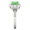 thumbnail image 3 of Three-Stone Engagement Ring for Women - 3.005ct Simulated Green Diamond in 14K White Gold Promise Ring, 3 of 6