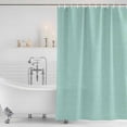 thumbnail image 2 of Linen Mint Green Shower Curtain, Waterproof Shower Curtains for Bathroom, Modern Minimalist Pure Solid Color Washable Fabric Bathtub Curtain Set Bath Decor with 12 Hooks Standard 72"x72", 2 of 6