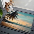 thumbnail image 4 of Summer Beach Sunset Landscape Washable Small Entryway Area Rugs 2'x3', Coastal Ocean Palm Tree Blue Cloud Sky Low Pile Throw Rug Non-Slip Sturdy Edge Binding Carpet for Front Door Floor Room Entry, 4 of 9