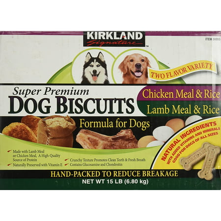 Super Premium Dog Biscuits Two Flavor Variety 15lb, Made with Lamb Meal or Chicken Meal, A High-Quality Source of Protein By Kirkland