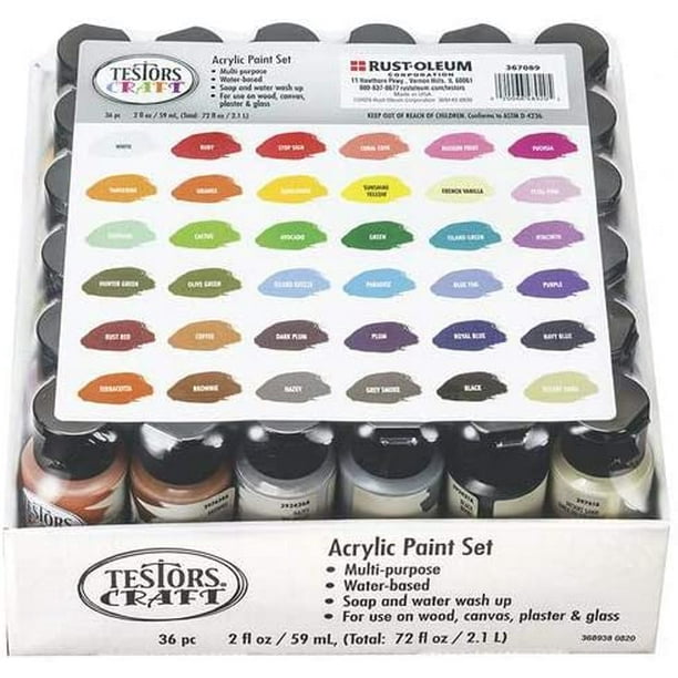 Testors 36piece Craft Acrylic Paint Set