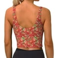 thumbnail image 3 of Vsdgher Strawberry Print Women Sleeveless Athletic Tank Top Built-in Bra Camisole Sports Vest for Yoga Running Fitness Exercise with Removable Pads, 3 of 8