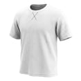 thumbnail image 3 of BVnarty Men's Corduroy Waffle‑Textured Crew Neck Short Sleeve T‑Shirt, Lightweight Summer Sports Tops White XXL, 3 of 5