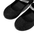 thumbnail image 4 of Kushyshoo Girl Mary Jane Shoes Low Heel Rhinestones Princess Flats Glitter Black Dress Pump Shoes for Big Kid Size 3, 4 of 5