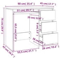 thumbnail image 4 of vidaXL Desk Black 90x45x76 cm Engineered Wood, 4 of 5