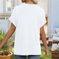 thumbnail image 6 of Womens Summer Tops Short Dolman Sleeve Shirts 2025 Fashion V Neck Outfits Clothes White M, 6 of 9