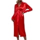 thumbnail image 1 of Vestido de mujer Fridja Color sólido sexy con cuello en V profundo nudo de corbata, 1 of 6