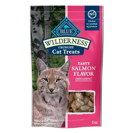 Blue Buffalo Wilderness Crunchy Cat Treats, Tasty Salmon Flavor, 2-oz. Bag