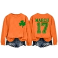 thumbnail image 2 of Mifsaly St Patrick Day Sweatshirt Women Irish Shamrock Print St Patrick Sweatshirts Loose Crewneck Long Sleeve Pullover Tops Going Out Fashion Spring Fall Blouse S, 2 of 6