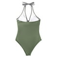 thumbnail image 4 of Women's Sexy Back Tie One Piece Swimsuit Bathing Suit with Deep V Neck, 4 of 15