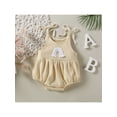 thumbnail image 2 of Cenuakty Infant Baby Girls Casual Romper, Rainbow Pattern Sleeveless Patchwork Sling Bodysuit, 2 of 8