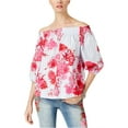 thumbnail image 2 of I-N-C Womens Tropical Off The Shoulder Blouse, 2 of 2
