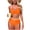 Orange, variant on Women's Bikini Set Cross Back Push Up High Waisted Tummy Control Swimsuit Quick Dry Swimwear For Beach Vacation Pool Party and Summer Travel