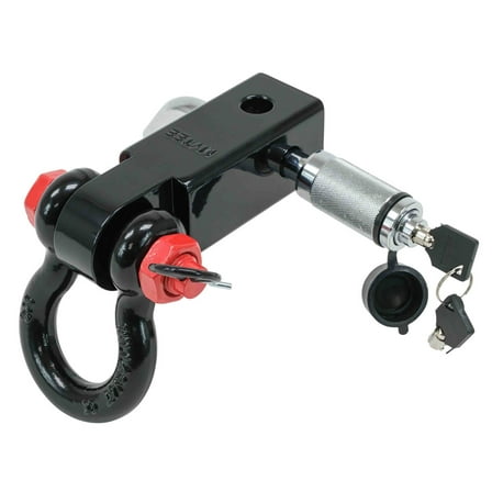 2" Tow Hitch Shackle Receiver with 3/4'' D Ring Shackle, 5/8" Hitch Lock Pin, 11,000 lbs WLL | Black Towing Accessories for Vehicle Recovery Off-Road