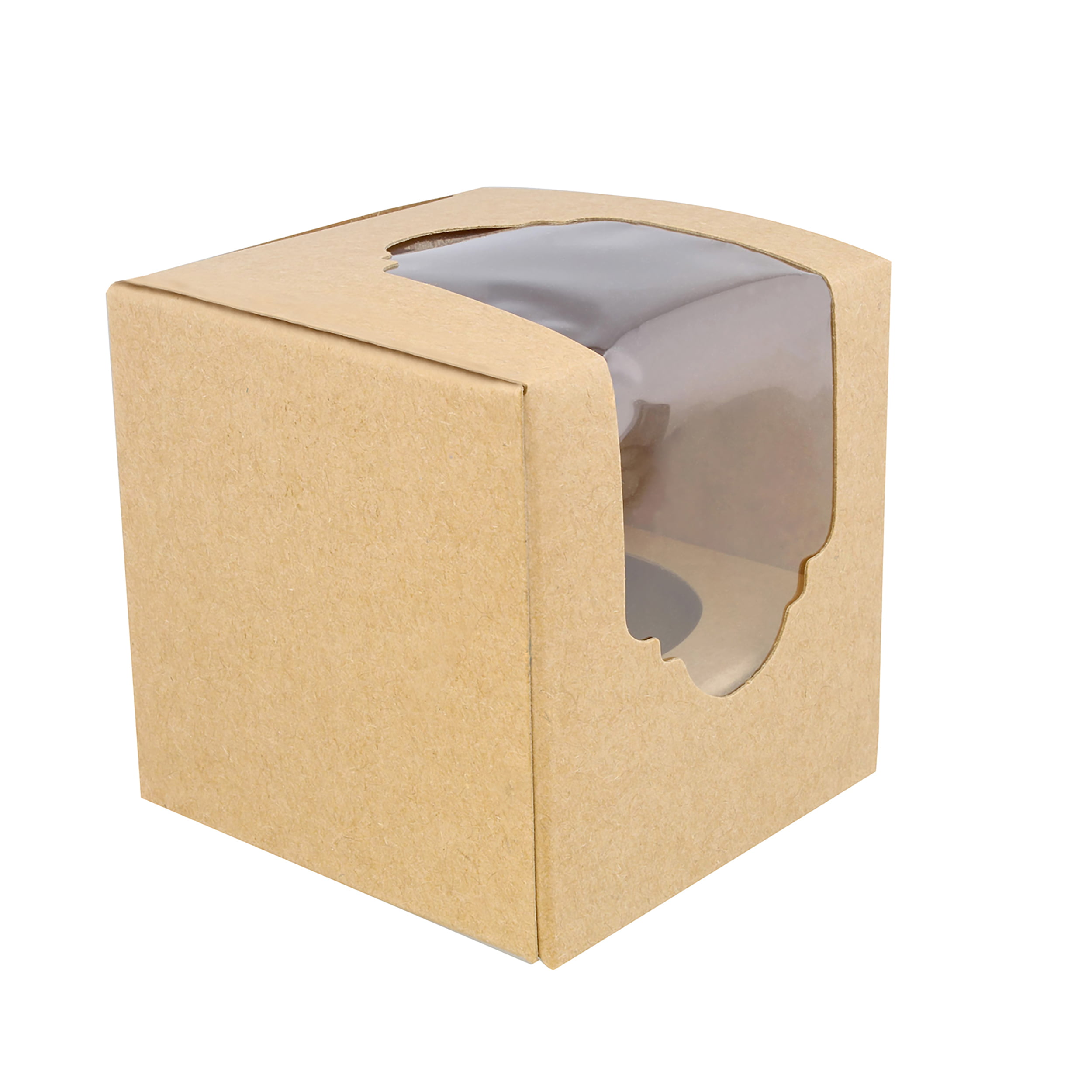 50 Pk Individual Cupcake Boxes with Inserts Brown SpecialT Single Cupcake Holders Large Cupcake To Go Container 