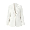 thumbnail image 5 of Women's Single Button Blazer Notched Lapel Long Sleeve Suit Jacket Solid Color formal office Business Casual Suit Coat for Ladies White, 5 of 7