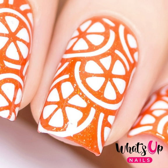 Whats Up Nails - Citrus Vinyl Stencils Nail Art Design