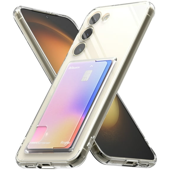 Ringke Fusion Card [Transparent Wallet] Compatible with Samsung Galaxy S23 Plus 5G Case, Hard Back with Build-in Card Slot Holder Phone Cover for Women, Men - Clear