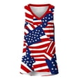 thumbnail image 4 of Xdegoge American Flag 4th of July Patriotic Abstract Stars and Stripes Geometric V Neck Tank Top for Women Sleeveless Red White Blue Casual Tees Tops, 4 of 6