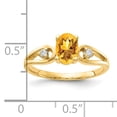 thumbnail image 2 of Primal Gold 14 Karat Yellow Gold 7x5mm Oval Citrine and AAA Diamond Ring, 2 of 4