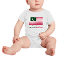 thumbnail image 2 of Proud to Be Pakistani American Flag Cute Baby Romper Bodysuit For Boy Girl (White, 3-6 Months), 2 of 5