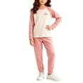 thumbnail image 6 of Hduncf Girls 2 Piece Thermal Sets ColorBlock Long Sleeve Shirt Elastic High Waist Pants Kids Fall Casual Cute Athletic Outfits Pink 11-12 Years, 6 of 8