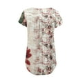 thumbnail image 5 of Women's Cute Tshirts Wildflower Graphic Loose Tees Summer Short Sleeve Casual Tops Dressy Pleated Button Round Neck Tunic Top Boho Floral Trendy Going Out Basic Tee Blouses, 5 of 5