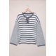 thumbnail image 4 of ABPHQTO Jersey de mujer de punto azul a rayas con lazo, 4 of 5