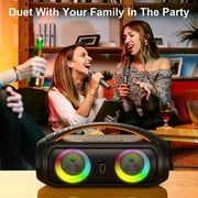 JYX Party Speaker, Waterproof Outdoor Speakers Bluetooth, Portable Boombox with DJ Lights for Pool Beach Party