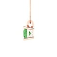 thumbnail image 2 of 2.5 ct Brilliant Princess Cut Solitaire Green Diamond 18K Rose Solid Gold Everyday Affordable Designer Necklace Pendant with 18" Chain, 2 of 6