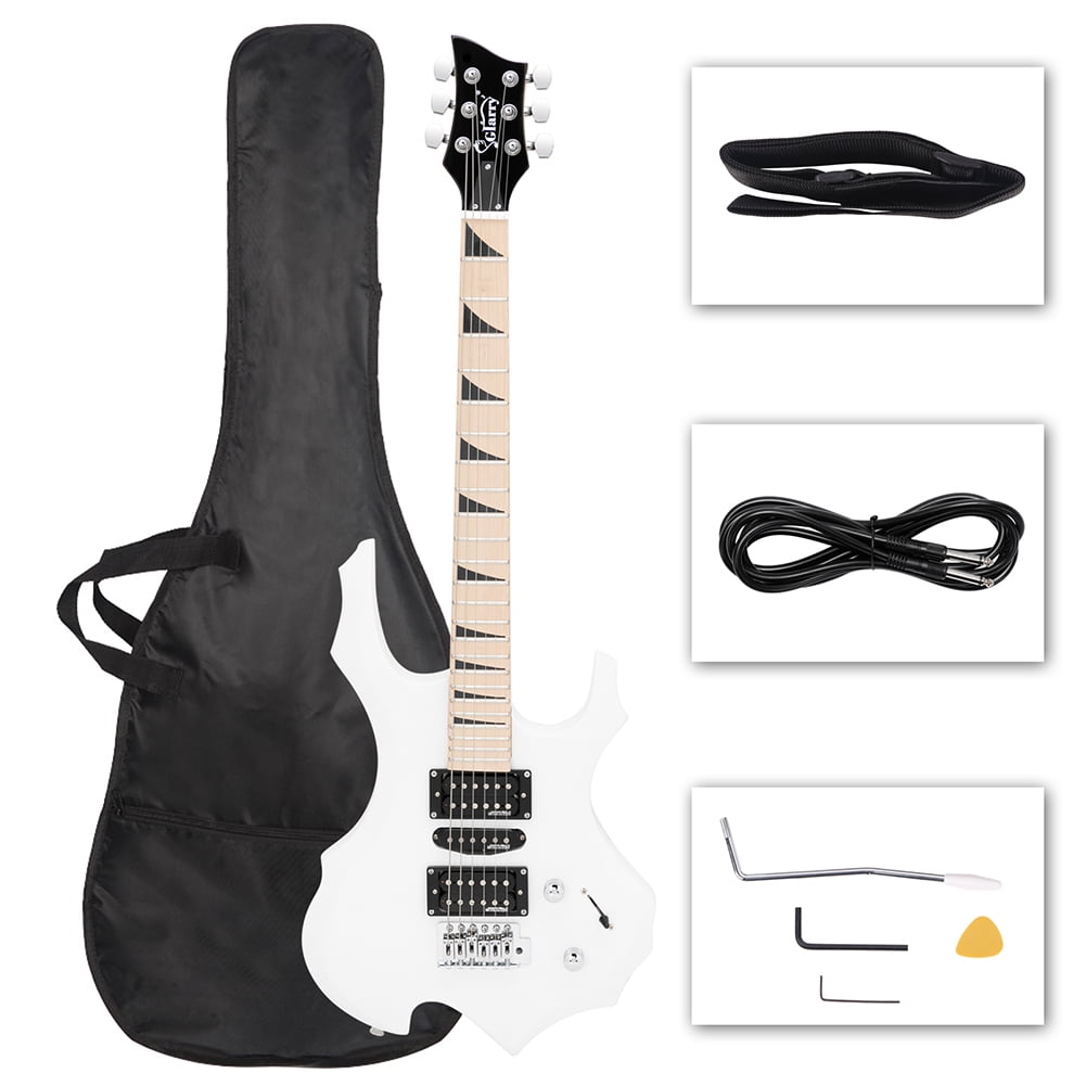 Lowestbest Glarry Flame II Upgrade Electric Guitar, With Updated Version Pickup, Canadian Maple Fingerboards, Bone Nut White Lowestbest Glarry Flame II Upgrade Electric Guitar, With Updated Version Pickup, Canadian Maple Fingerboards, Bone Nut White
