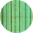 thumbnail image 1 of Ahgly Company Machine Washable Indoor Round Abstract Turquoise Blue Modern Area Rugs, 7' Round, 1 of 4