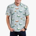thumbnail image 3 of Balery Spaceship Printed Men’s Short Sleeve Polo Shirt, Midweight Men's Shirt,Golf Polo shirts -4X-Large, 3 of 9