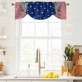 thumbnail image 4 of Tie Up Valances for Windows, 4th of July Adjustable Valance Curtains Window Treatment for Living Room/Bedroom, Red Blue Striped Stars Independence Day Rod Pocket Kitchen Curtains & Drapes 42x18 Inch, 4 of 9
