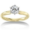 1 Carat Round Diamond Solitaire Ring in 14kt Yellow Gold -- IGI Certified