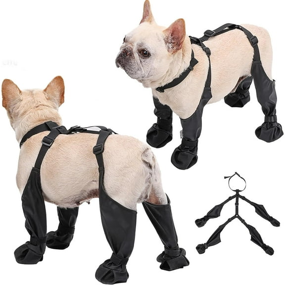 Puppy Suspender Boots, Dog Paw Boot Leggings, Reliable Breathable Paw Protecter Booties,Easy to Wear Dog Snow Boot Legging,Dog Snow Boots for Small and Medium Dogs-L