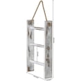 thumbnail image 2 of MyGift Mini Wood Wall Hanging Towel Rack, Whitewashed, 2 of 5